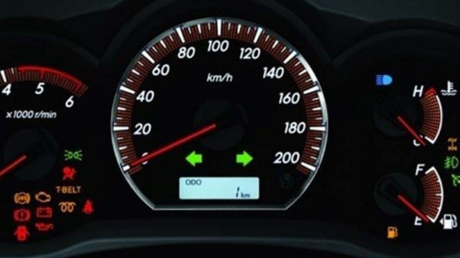 Panel indikator pada mobil.