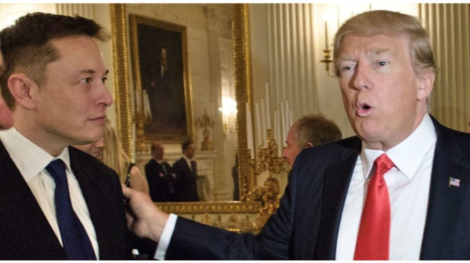 CEO Twitter Elon Musk dan Donald Trump.