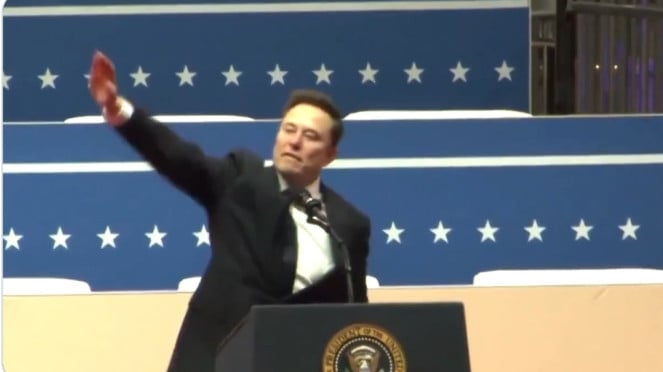 Elon Musk memberikan salam Nazi.