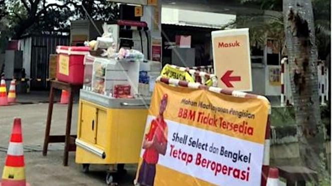 SPBU Shell kehabisan BBM