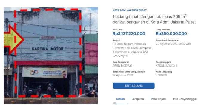 Diler Yamaha dijual di Jakarta Pusat