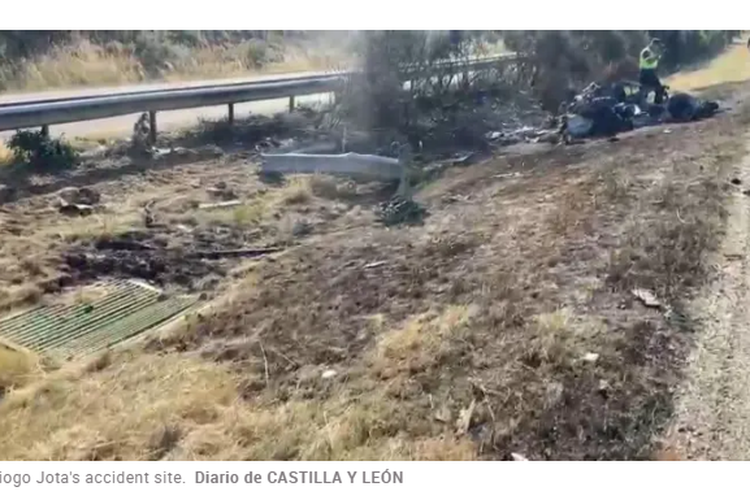 Diogo Jota, Lamborghini, lamborghini, diogo jota meninggal, Penyerang Liverpool Diogo Jota, Diogo Jota Tewas Kecelakaan Lamborghini, Kondisi Mobil Hancur Lebur