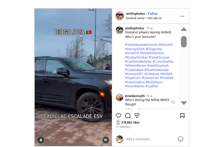 Diogo Jota, Lamborghini, lamborghini, kecelakaan diogo jota, diogo jota mobil, diogo jota tewas, Diogo Jota Pernah Bawa Cadillac Esclade