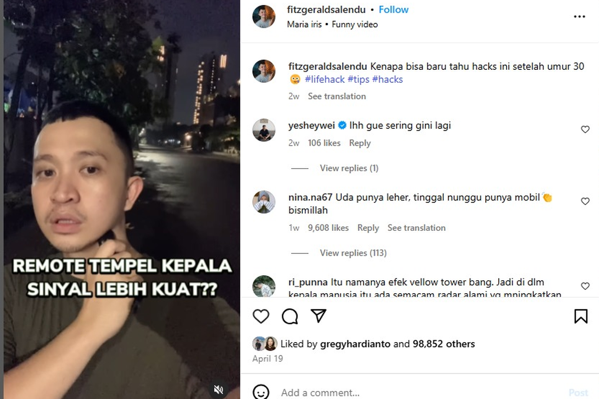 Pria Ini Ujicoba Tempel Remot Mobil ke Kepala, Ini Hasilnya