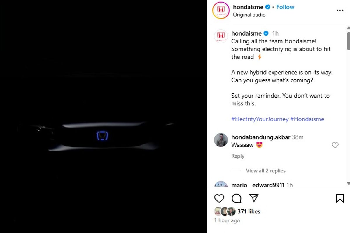 Honda Rilis Teaser Mobil Baru, Civic Hybrid?