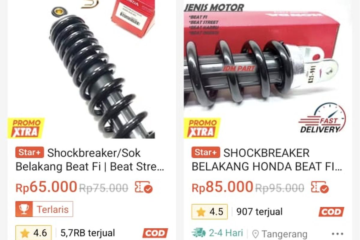Fenomena Shock Absorber Motor Dijual Murah di Lapak Online