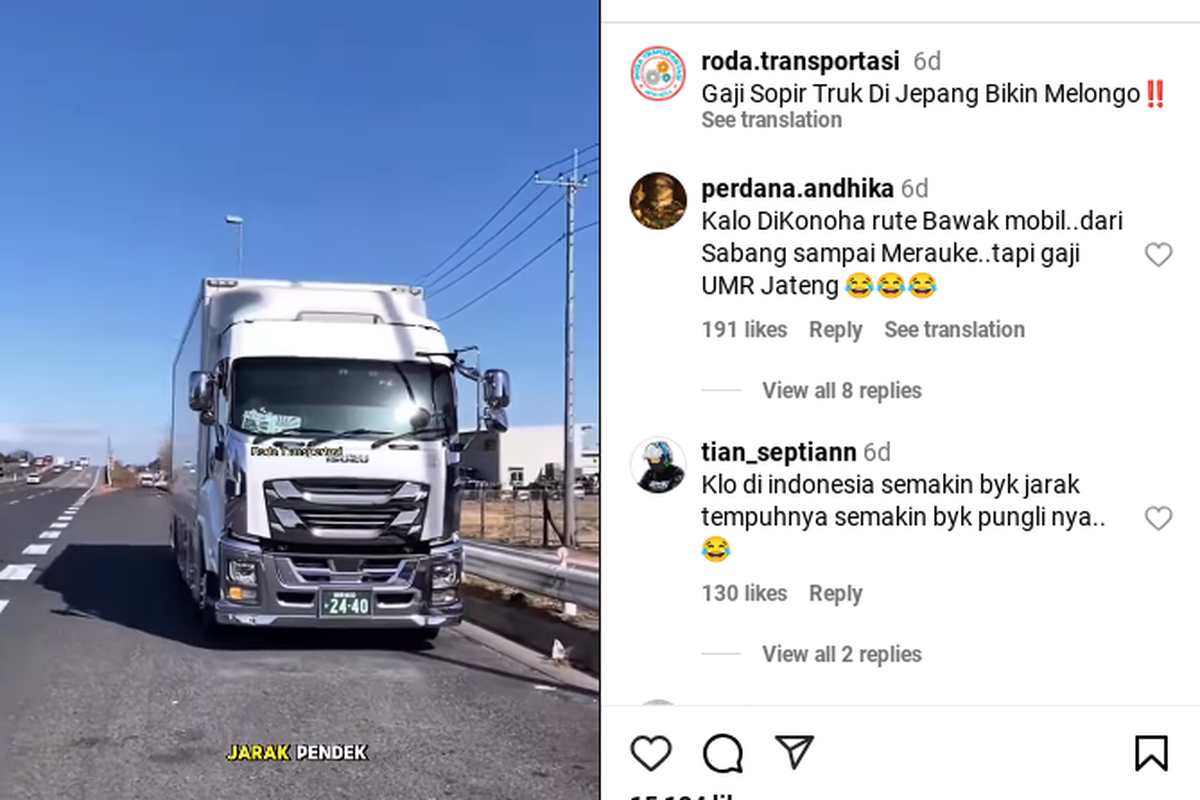 Pendapatan Sopir Truk Harus Dibedakan Berdasarkan Jarak Tempuh