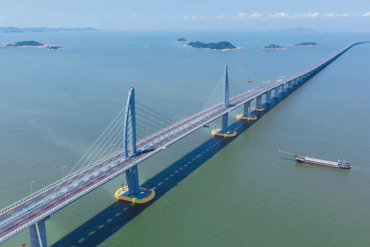 Jembatan, jembatan tertinggi, Jembatan Huajiang Canyon, Hong Kong Zhuha Macau Bridge, Beipanjiang Bridge Duge, Tertinggi di Dunia, Jembatan Huajiang Canyon Lolos Uji Beban 96 Truk
