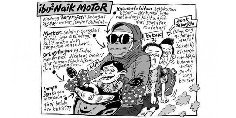 pengendara motor, motor, Ibu-ibu, naik motor, Penjelasan di Balik Stereotip Pengendara Emak-emak Sebagai Ras Terkuat