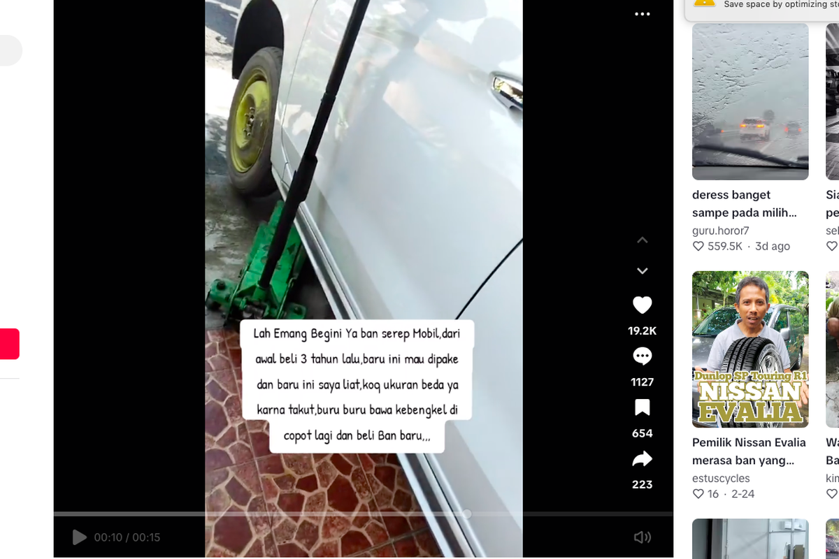 Video Viral Pemilik Mobil Bingung Ban Serep Beda dengan Ban Utama