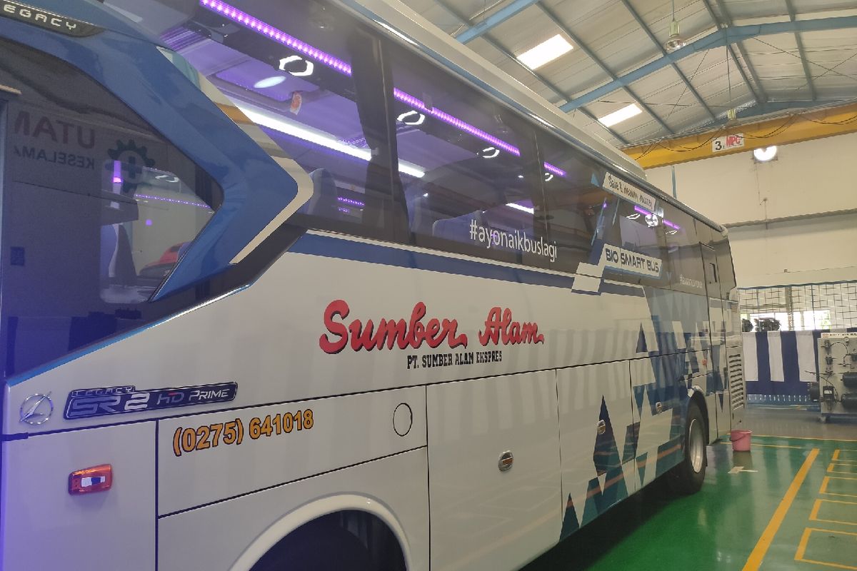Uji Coba Bus Listrik PO Sumber Alam Jogja-Jakarta