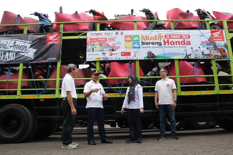 Mudik gratis, Mudik bareng, Mudik Balik Bareng Honda, Mudim Balik Bareng Honda 2025, Ribuan Pengguna Motor Honda Berangkat Mudik Bareng