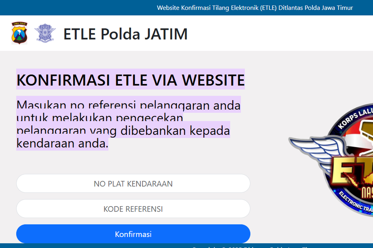 Begini Cara Konfirmasi dan Bayar Tilang ETLE di Jawa Timur