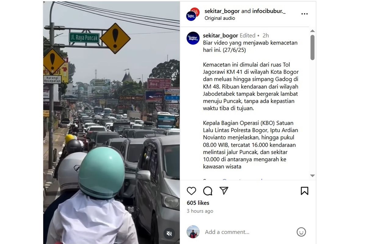 Lalu Lintas Jalur Puncak Macet, Ganjil Genap dan One Way Berlaku