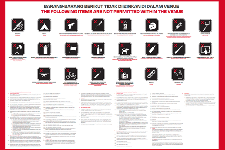 Formula E Jakarta, barang dilarang, JIEC Ancol, aturan penonton, Formula E Jakarta 2025: Apa Saja Barang yang Dilarang Masuk?