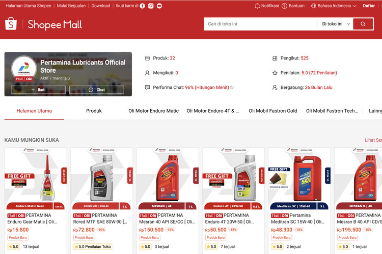 Pertamina Lubricants, Pertamina, oli asli, Beli Oli Pertamina Asli Kini Bisa Lewat E-Commerce