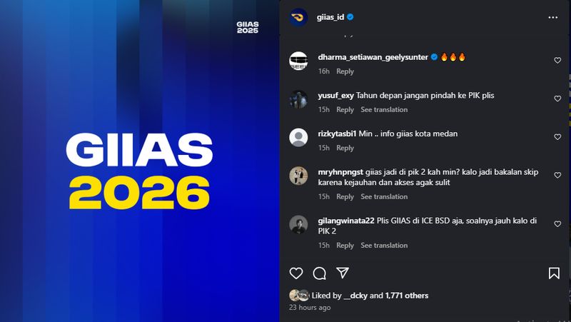 GIIAS 2026 Diminta Tetap Digelar di BSD