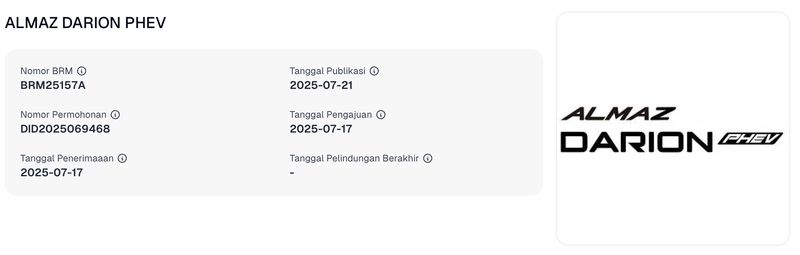 Array,Ada Versi Listrik dan Hybrid, Wuling Daftarkan Nama Almaz Darion di RI