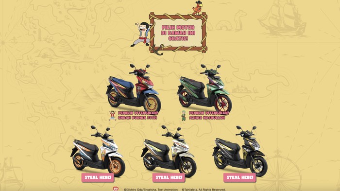 Masih Ada 3 Unit, Honda Bagi-bagi BeAT Edisi One Piece Gratis!
