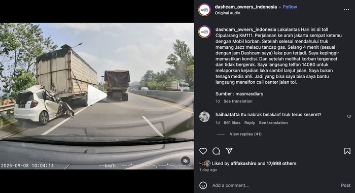 Pelajaran dari Kecelakaan Maut Honda Jazz Ngebut Tabrak Bokong Truk