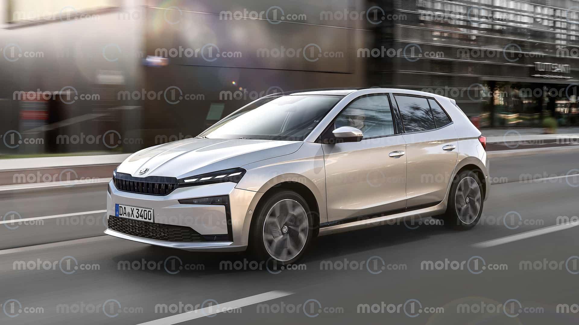 Skoda Fabia Facelift (2026) im Rendering von Motor1.com