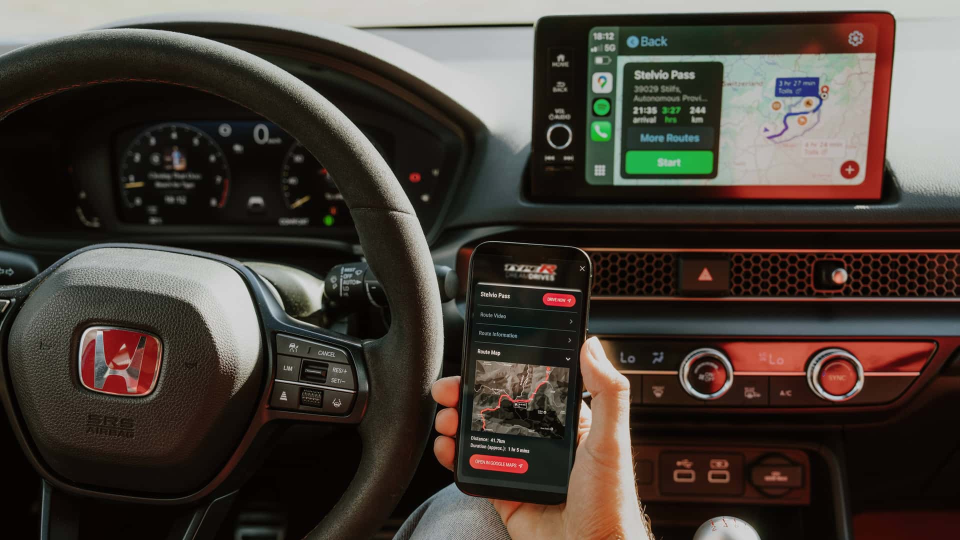 Les meilleures routes européennes, la carte de Honda