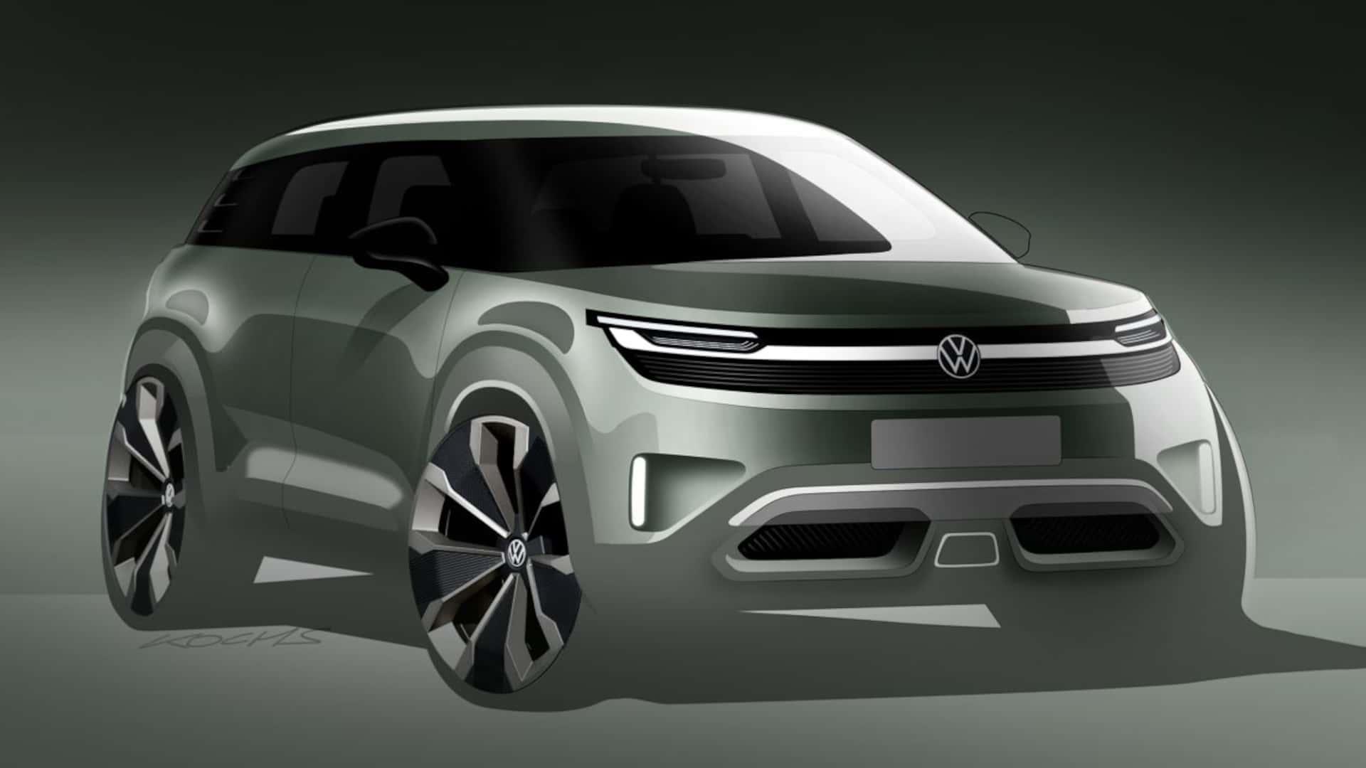 VW-Teaserbild von kleinem Elektro-SUV