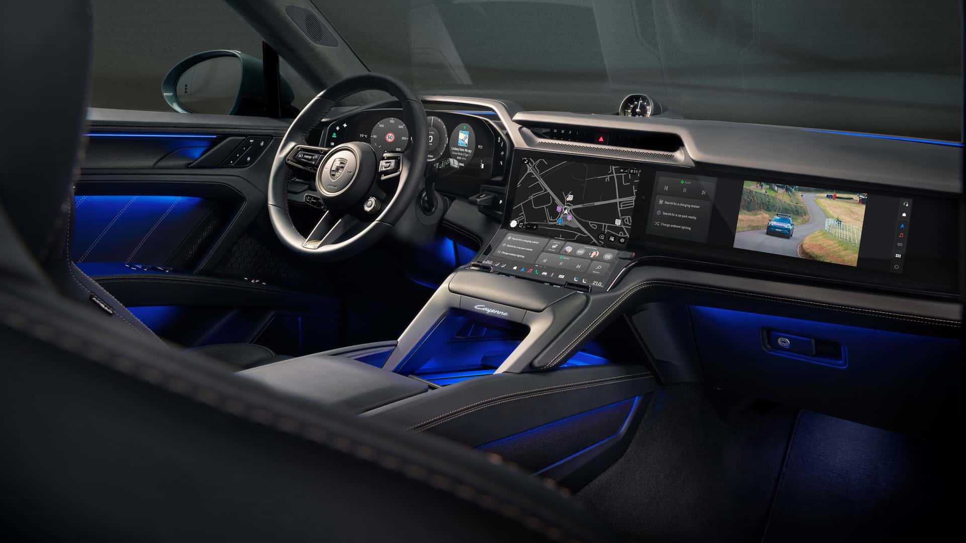 The Porsche Cayenne Electric's Interior Is an Ode to Screens
