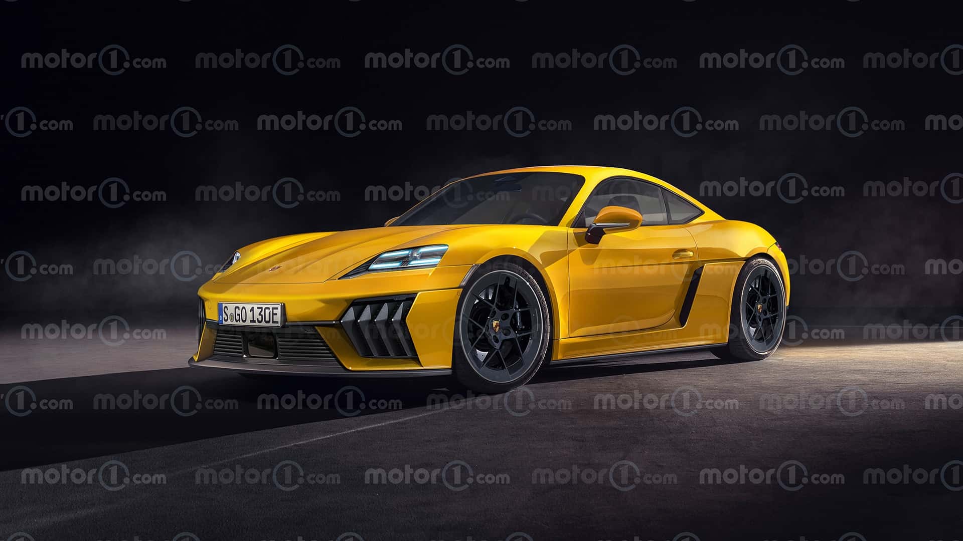 Porsche 718 Cayman EV (2026), le rendu de Motor1.com
