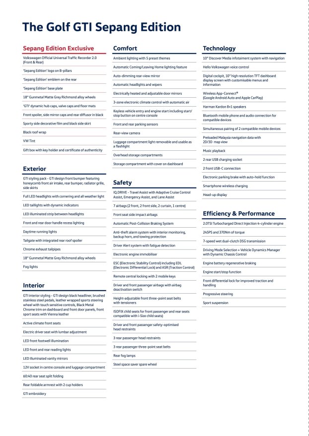 Volkswagen Golf GTI Sepang Edition brochure-2