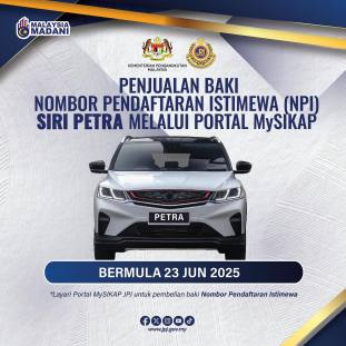 JPJ clearing leftover PETRA special plates on MySikap
