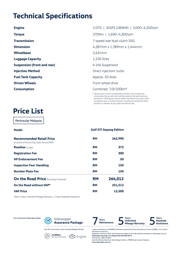 Volkswagen Golf GTI Sepang Edition brochure-1