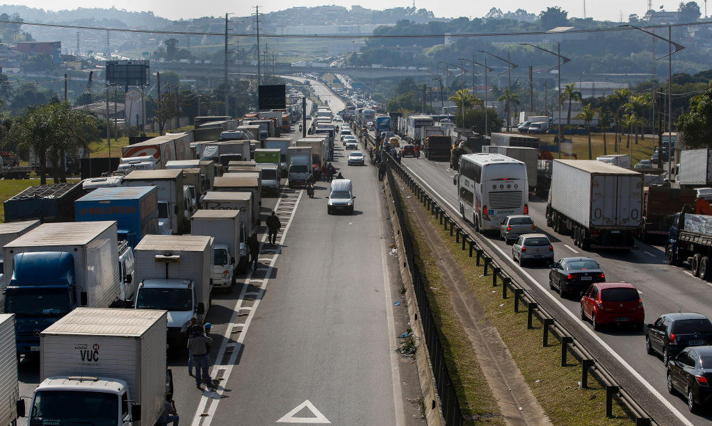 Truck drivers on the road