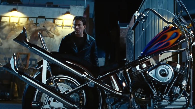 Nicolas Cage on Harley-Davidson Panhead in Ghost Rider