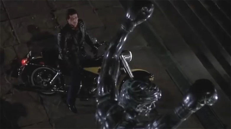 Sylvester Stallone on Harley-Davidson FLH 80 in Rocky III
