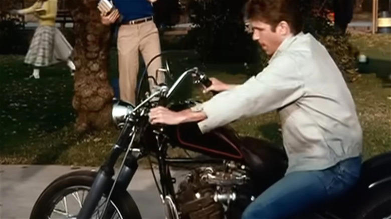 Henry Winkler on Harley-Davidson Knucklehead in Happy Days