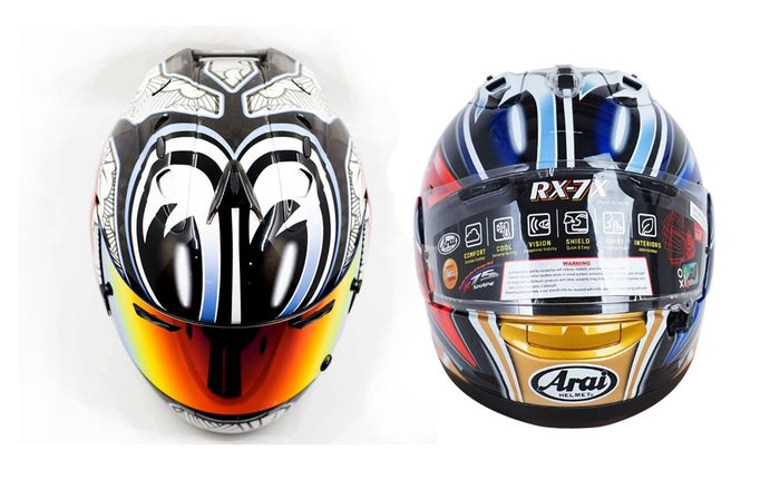 arai, helm arai, shinya nakano, helm balap, Nakano RH80 Garage, Bukan Jimat, Ini Arti Gambar Mata di Helm Arai Shinya Nakano