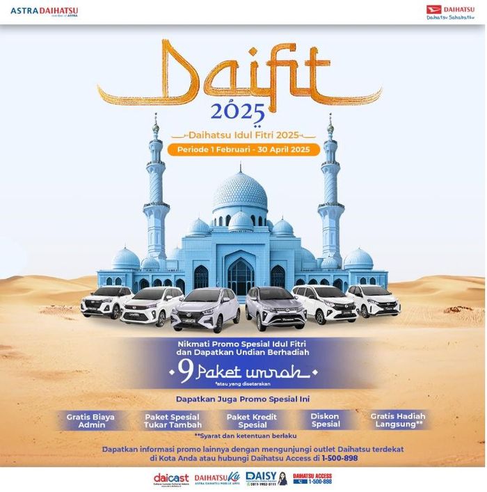 mobil baru, daihatsu, Daifit 2025, Daihatsu Idul Fitri 2025, Beli Mobil Baru Daihatsu Bisa Berangkat Umroh, Berlaku Enggak Lama Lagi