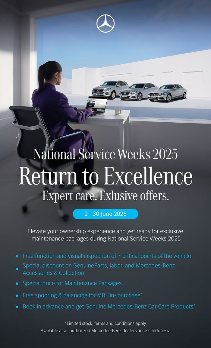 mercedes-benz, program servis mercedes, National Service Weeks 2025, Maintenance Packages Mercedes-Benz, Mercedes-Benz National Service Weeks 2025, Ada Pemeriksaan Gratis Sampai Diskon Suku Cadang Ori