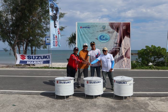 Suzuki Gelar Bersih-bersih Sampah di Belitung, Ratusan Kilo Limbah Dikumpulkan