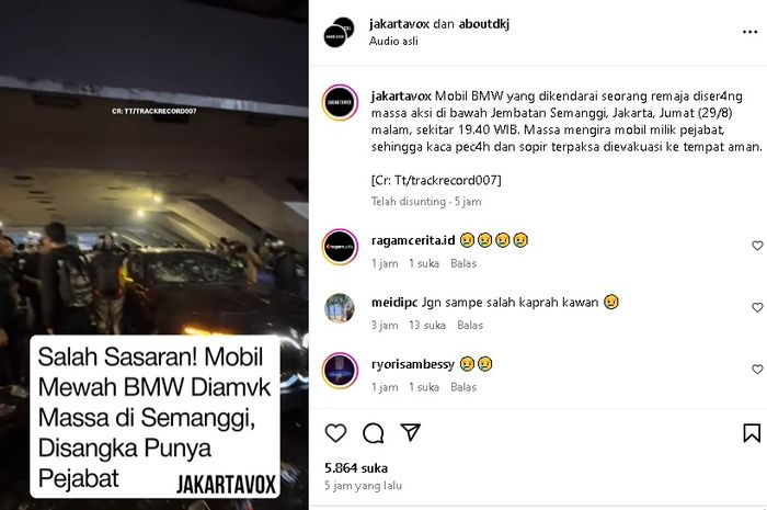BMW Seri 7 Digebukin Massa Saat Demo di Semanggi, Asuransi Bisa Dicairkan?
