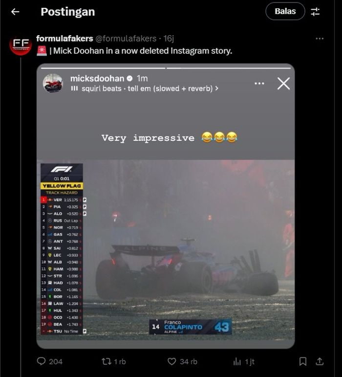 MotoGP, alpine, mick doohan, jack doohan, Franco Colapinto, Difitnah Secara Keji, Media Sosial Legenda Mick Doohan Diserang Warganet Argentina