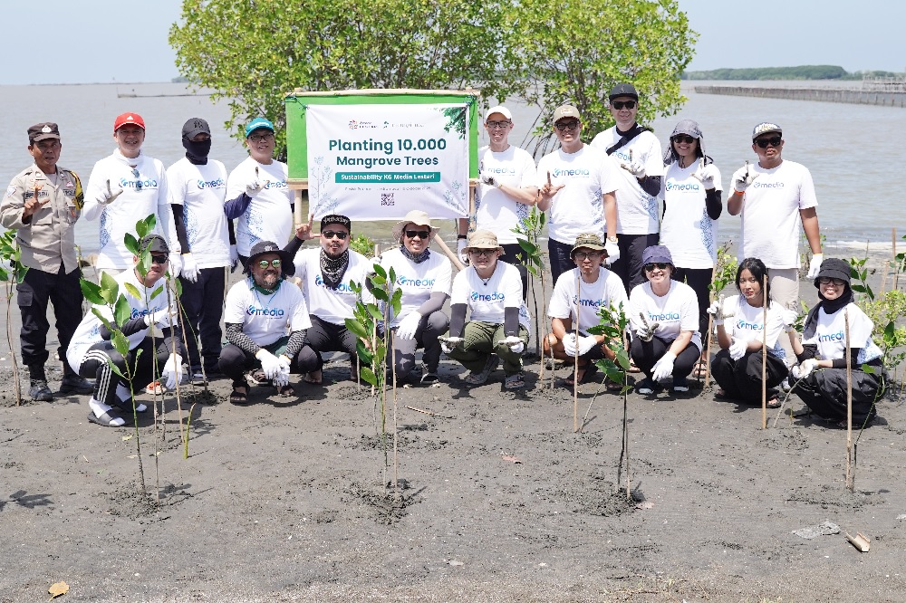 jawa barat, indramayu, mangrove, KG Media, penanaman bibit mangrove, Mantap! KG Media Jadi Media Privat Pertama di Indonesia yang Menuju Karbon Netral