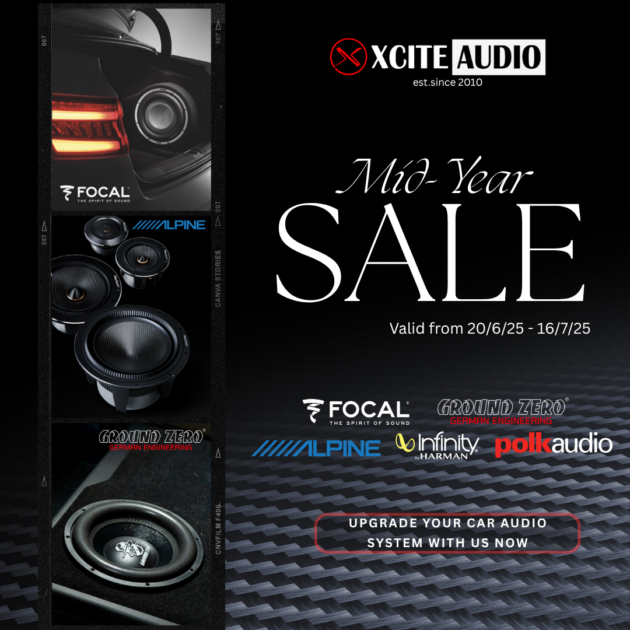 Upgrade your car audio performance with speaker kits from Xcite Audio – only RM1.2k; Focal, Infinity, Alpine