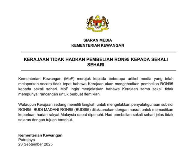 Budi 95: No restriction on how many times you can pump RON95, but gov’t will monitor scheme for abuse