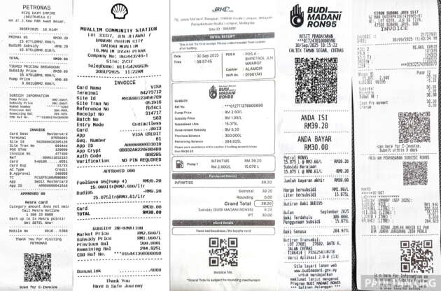 Budi95 starts for all Malaysians today – we fill up with RM30 worth of RON95 petrol at each major oil brand