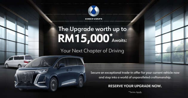 Trade up to a Denza D9 and get RM15k for your old car, plus a 22 kW AC charger and 6 years free service!