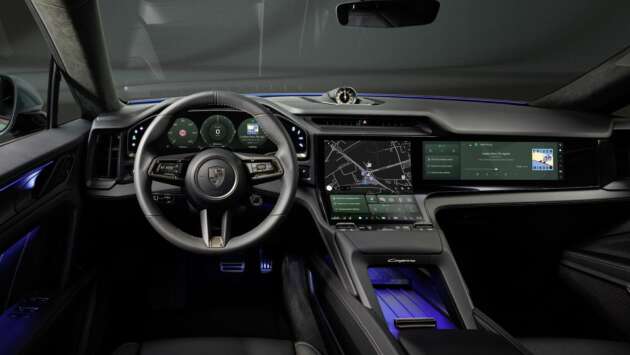 Porsche Cayenne Electric – radical all-screen interior with curved Flow Display, physical air-con controls